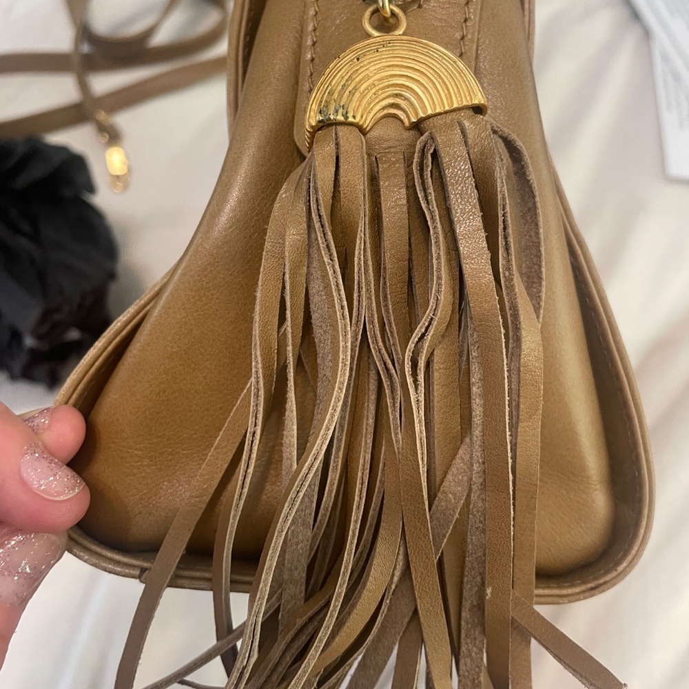 Fendi Tan/Brown Leather 2 Way Purse w/Strap,AUTHENTIC - Picture 7 of 16